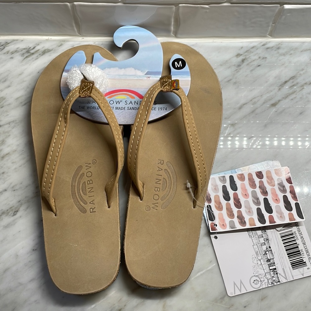 Rainbow Women’s Single Layer Sandal Narrow Strap Sierra Brown Medium 6 1/2-7 1/2